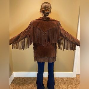 Vintage Tregos Westwear Suede Fringe Jacket Western Boho Rocker